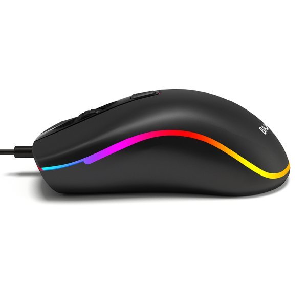 5шт. Проводная мышь для ноутбука, настольного компьютера BAJEAL D1 1600DPI с RGB подсветкой — изображение 5