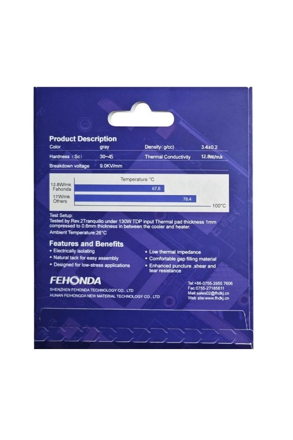 5шт. Термопрокладка FEHONDA Thermal Pad 12.8 W/mK 100x100мм 1.75мм — изображение 2