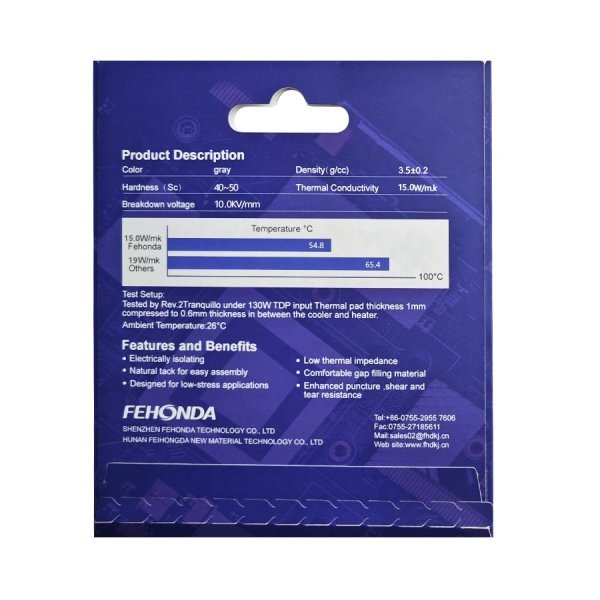 Термопрокладка FEHONDA Thermal Pad 15 W/mK 100x100мм 1.5мм — изображение 2